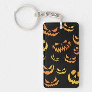 Jack O Lantern Pumpkin Face Keychain