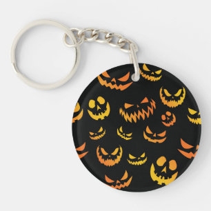 Jack O Lantern Pumpkin Face Keychain