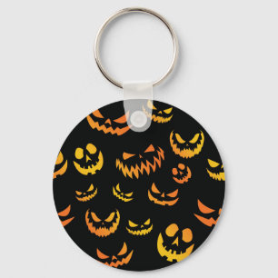 Jack O Lantern Pumpkin Face Keychain