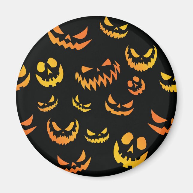 Jack O Lantern Pumpkin Face Magnet (Front)