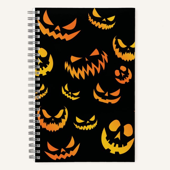 Jack O Lantern Pumpkin Face Notebook (Front)