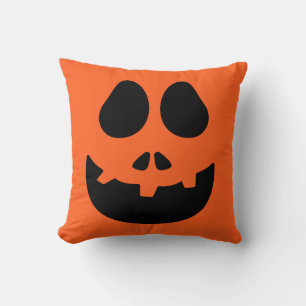 Jack O Lantern Pumpkin Face Throw Pillow
