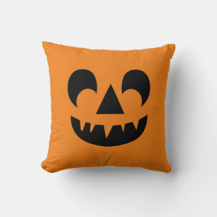 Jack O Lantern Pumpkin Face Throw Pillow