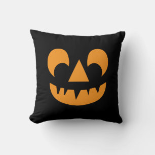 Jack O Lantern Pumpkin Face Throw Pillow