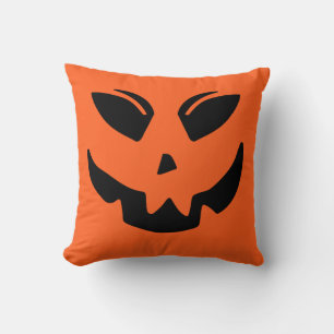 Jack O Lantern Pumpkin Face Throw Pillow