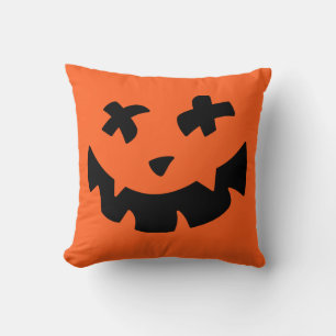 Jack O Lantern Pumpkin Face Throw Pillow