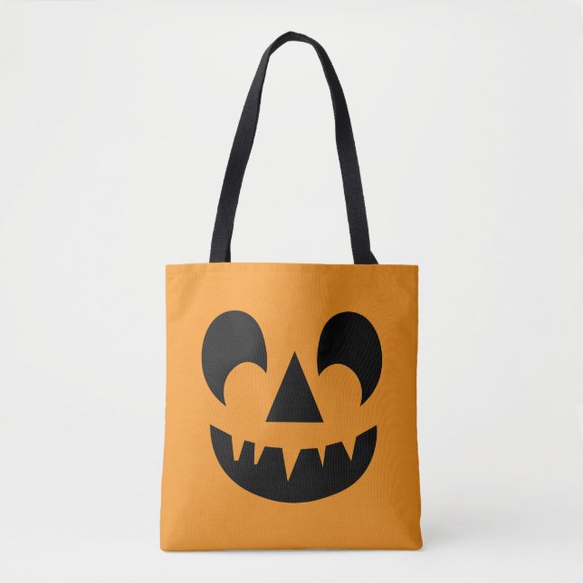 Jack O Lantern Pumpkin Face Tote Bag (Front)
