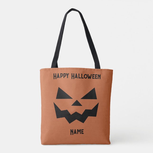 Jack-o-lantern pumpkin face  tote bag (Back)