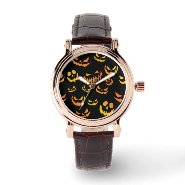 Jack O Lantern Pumpkin Face Watch (Front)