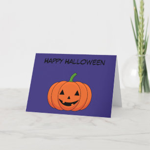 Jack-O'-Lantern Pumpkin Halloween Add Your Text Holiday Card
