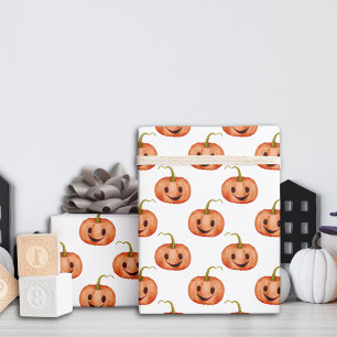 Jack O’ Lantern Pumpkin Halloween Baby Shower Wrapping Paper