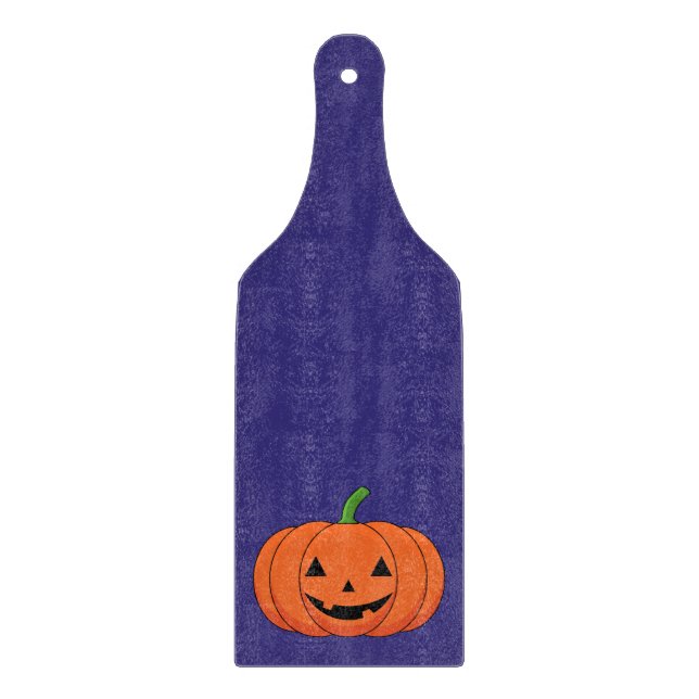 Jack-O'-Lantern Pumpkin Halloween Cutting Board (Front)