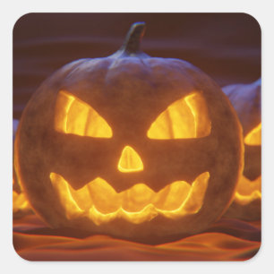 Jack O Lantern Pumpkin Halloween Square Sticker