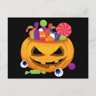 jack o lantern pumpkin holiday postcard