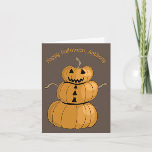 Jack-o-Lantern Pumpkin Man Halloween Card