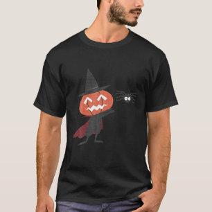 Jack-O-Lantern Pumpkin Man Halloween Spider Graphi T-Shirt