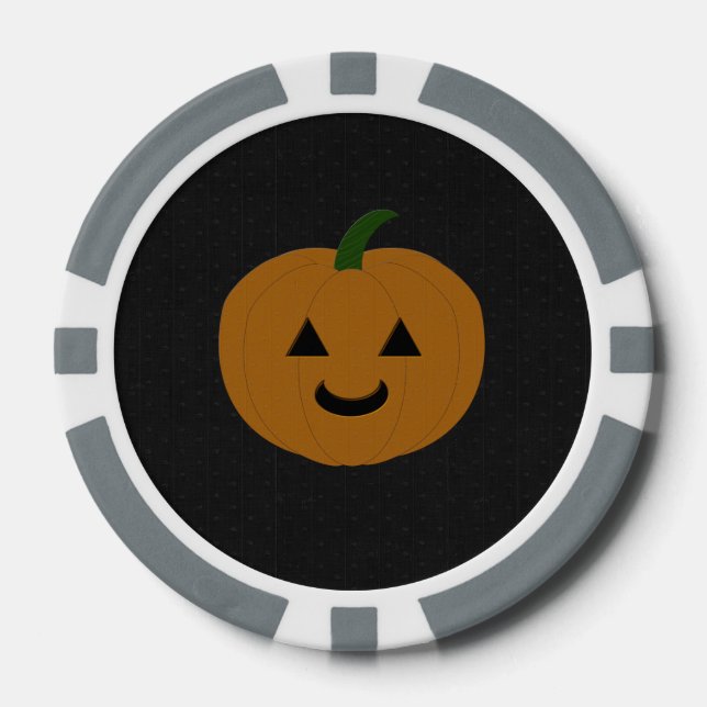 Jack-O-Lantern Pumpkin Poker Chips (Front)