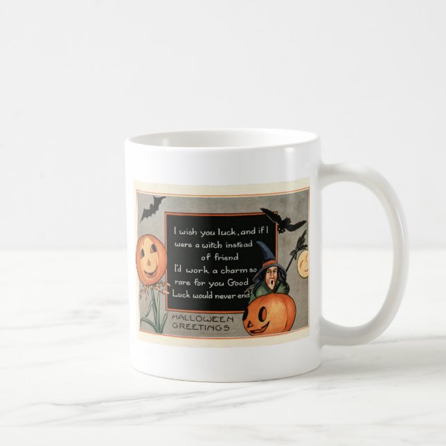 Jack O Lantern Pumpkin Witch Bat Owl Coffee Mug (Right)