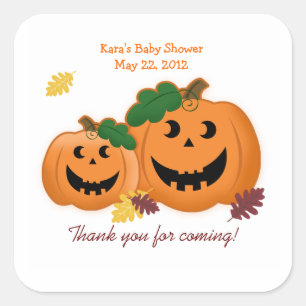 Jack O Lantern Pumpkins Baby Shower Favour Sticker