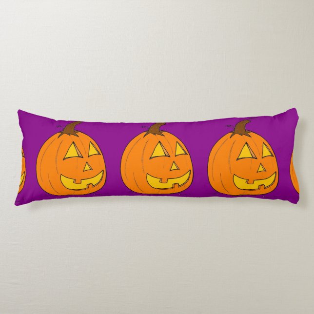 Jack o' Lantern Purple Body Pillow (Front)