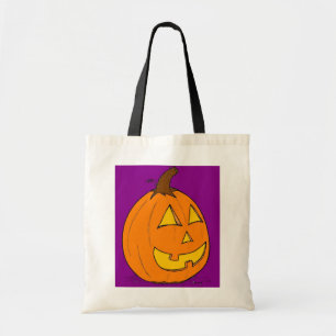 Jack o' Lantern Purple Tote Bag