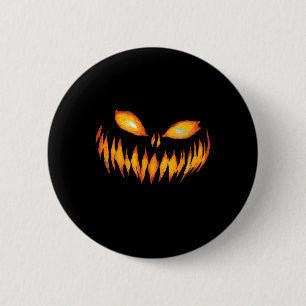 Jack O Lantern Scary Carved Pumpkin Face Halloween 2 Inch Round Button