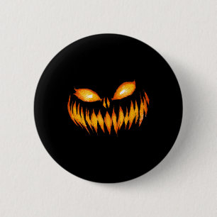 Jack O Lantern Scary Carved Pumpkin Face Halloween 2 Inch Round Button