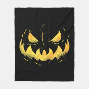 Jack O Lantern Scary Carved Pumpkin Face Halloween Fleece Blanket