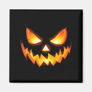 Jack O Lantern Scary Carved Pumpkin Face Halloween Magnet