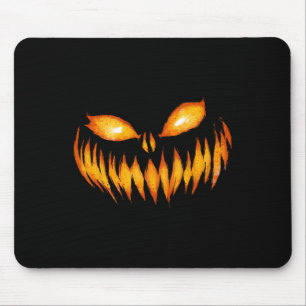 Jack O Lantern Scary Carved Pumpkin Face Halloween Mouse Pad