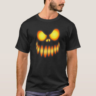 Jack O Lantern Scary Carved Pumpkin Face Halloween T-Shirt