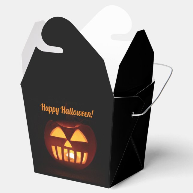  Jack-O'-Lantern scary carved pumpkin Halloween Favor Box (Opened)