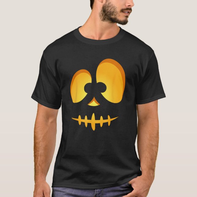 Jack O Lantern Scary Carved Pumpkin Scull Hallowee T-Shirt (Front)