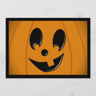 Jack-O-Lantern Silly Face with One Tooth Invitation