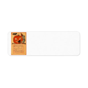 Jack-o'-lantern sorcière noir chat chauve Vintage