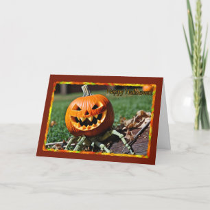 Jack-O-Lantern Spider Halloween Card