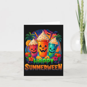Jack-o-lantern Summerween Vibes Skeleton Summer Wa Card