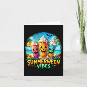 Jack-o-lantern Summerween Vibes Skeleton Summer Wa Card