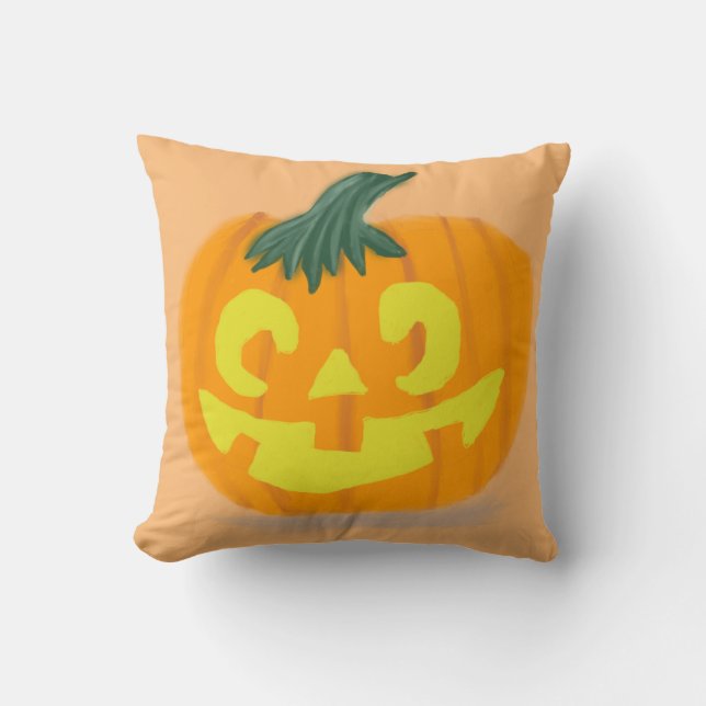 Jack-O'-Lantern Throw Pillow (Front)