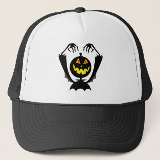 jack-o-lantern trucker hat