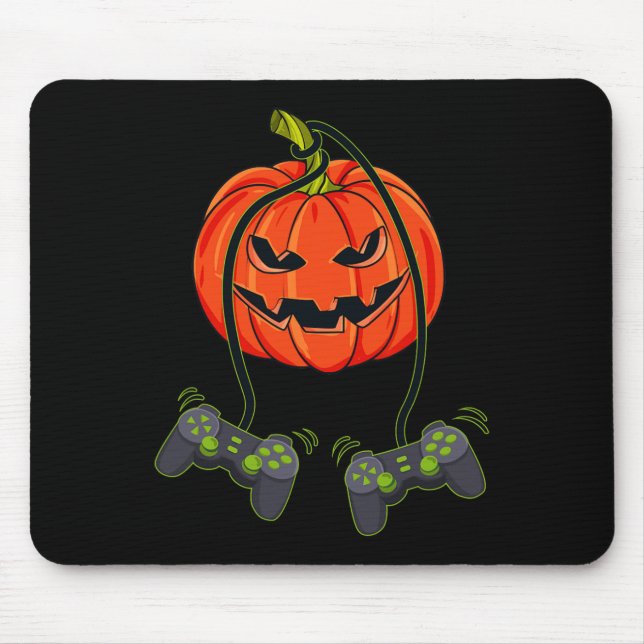 Jack O Lantern Video Gamer Controllers Halloween B Mouse Pad (Front)