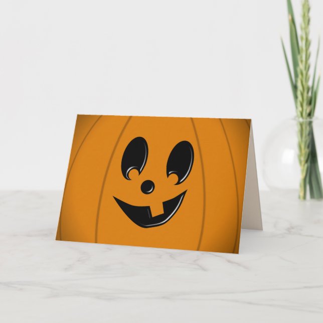 Jack-O-Lantern Visage Silly avec Carte d'Halloween (Devant)