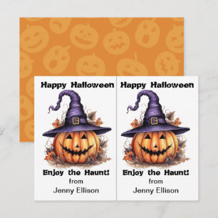 Jack o' Lantern Witch School Party Halloween Card
