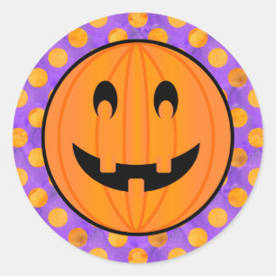 Jack o Lantern with Halloween Polka-dots Stickers