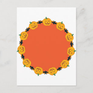 Jack O Lantern Wreath Postcard