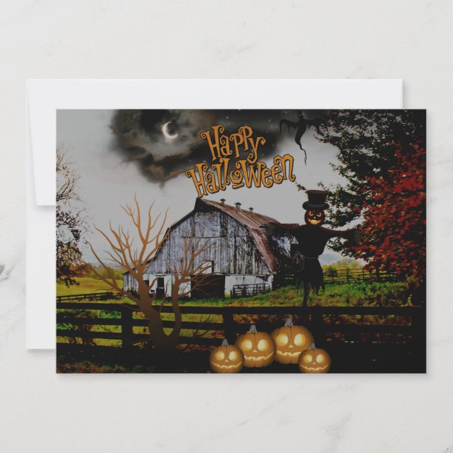 *~* Jack-o-Lanterns - CARTE Scarecrow HALLOWEEN (Devant)