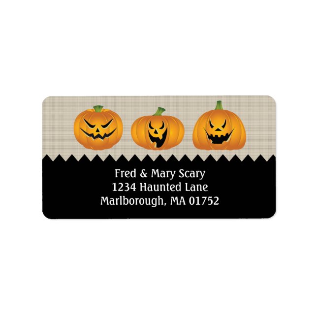 Jack-o-lanterns Halloween Return Address Label (Front)