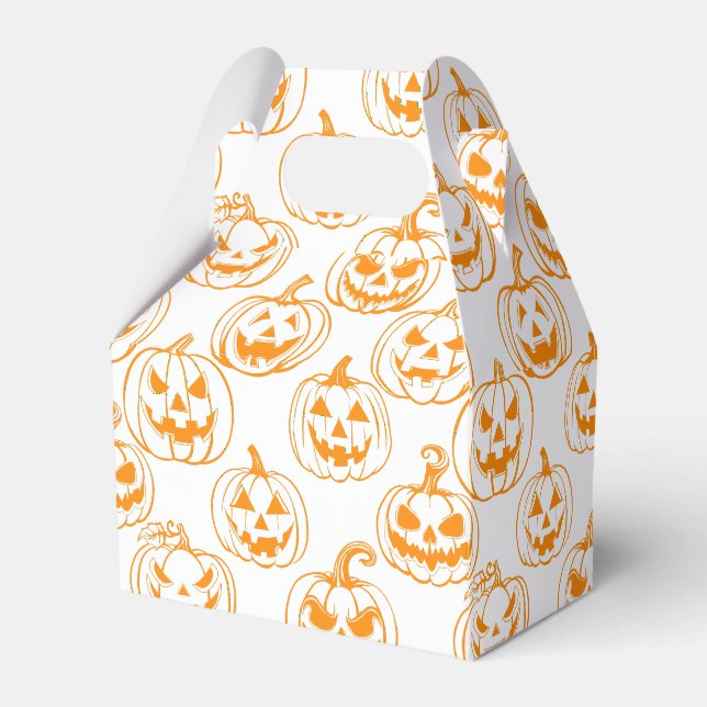 Jack-o-lanterns Pattern.Orange Favor Box (Front Side)