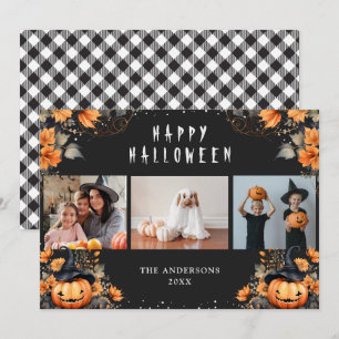 Jack-O-Lanterns Photo Happy Halloween Cartes