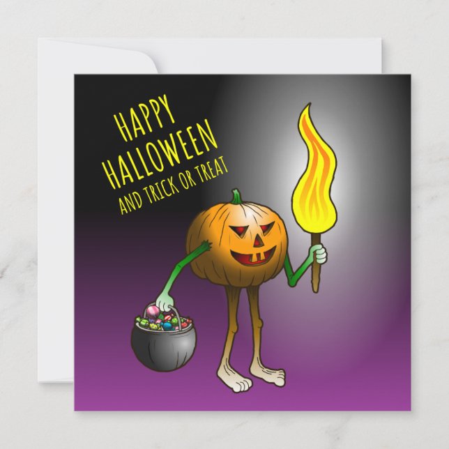 Jack-o-lanterns Trick or Treat Card (Front)